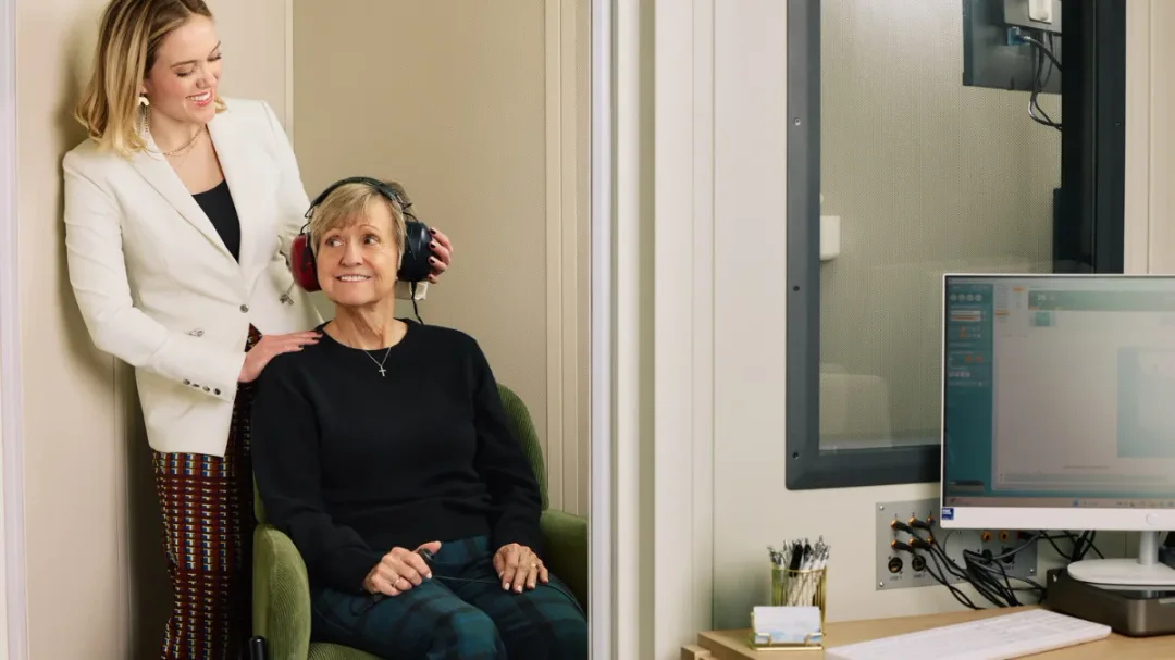 Hearing evaluation in progress at Elevation Audiology